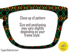 Cultural Kaleidoscope Toppers for Pair Eyewear Compatible for All Frames Available on Metal Toppers. Black History Month Colors.
