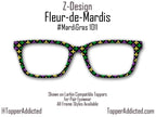 Fleur De Lis Mardi Gras Pair Eyewear Topper