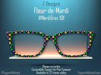 Fleur De Lis Mardi Gras Pair Eyewear Topper