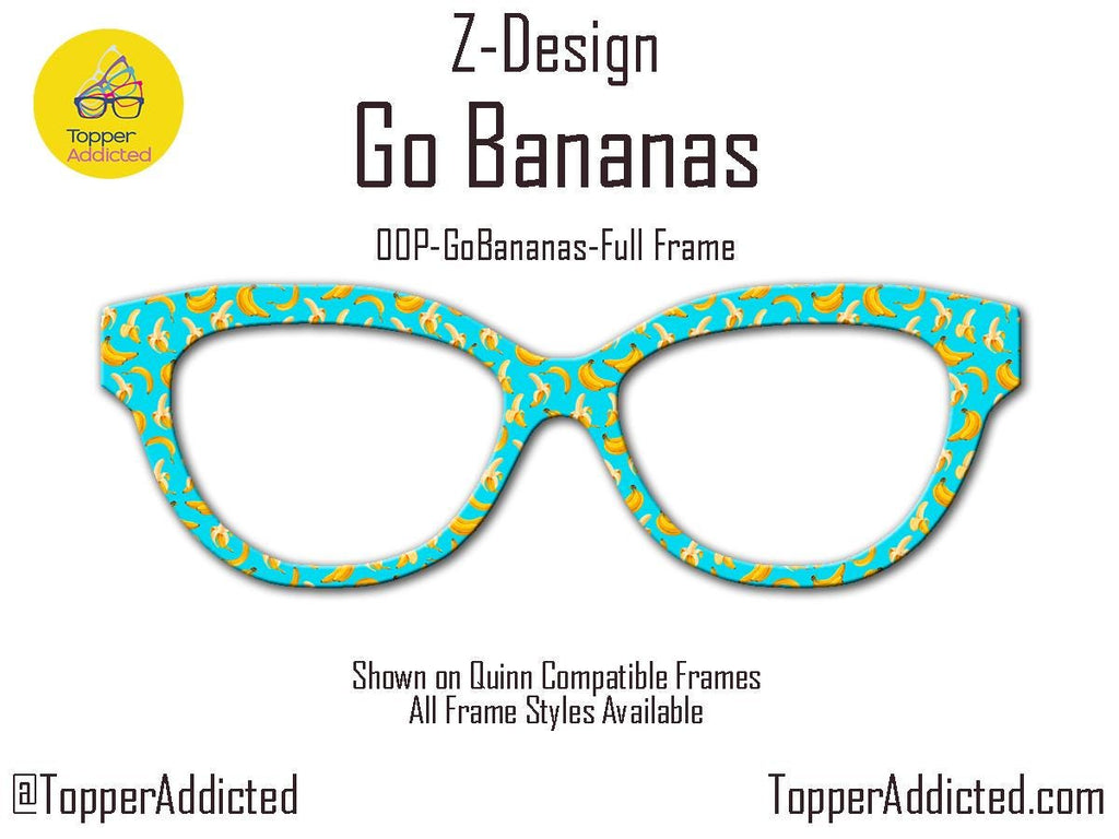 Go Bananas - Fun and Funky Toppers for Pair Eyewear Compatible Top Frame All Styles - Metal Toppers with super Fast Shipping from Texas USA