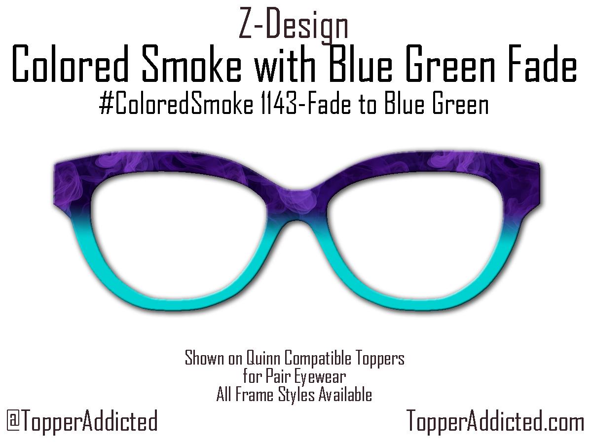 Purple colored smoke with a fade to blue green for Pair Eyewear Compatible Magnetic Toppers - Metal Topper