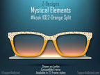 Mystical Elements in Beige, Orange and Charcoal - on Magnetic Glasses Toppers Compatible with Pair Eyewear - All 30 Styles - Fast Shipping.