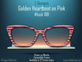 Golden Heartbeat on Pink Valentine Magnetic Top Frame for Pair Eyewear. Beautiful and Bold. Pair Compatible Topper. Fast Shipping.