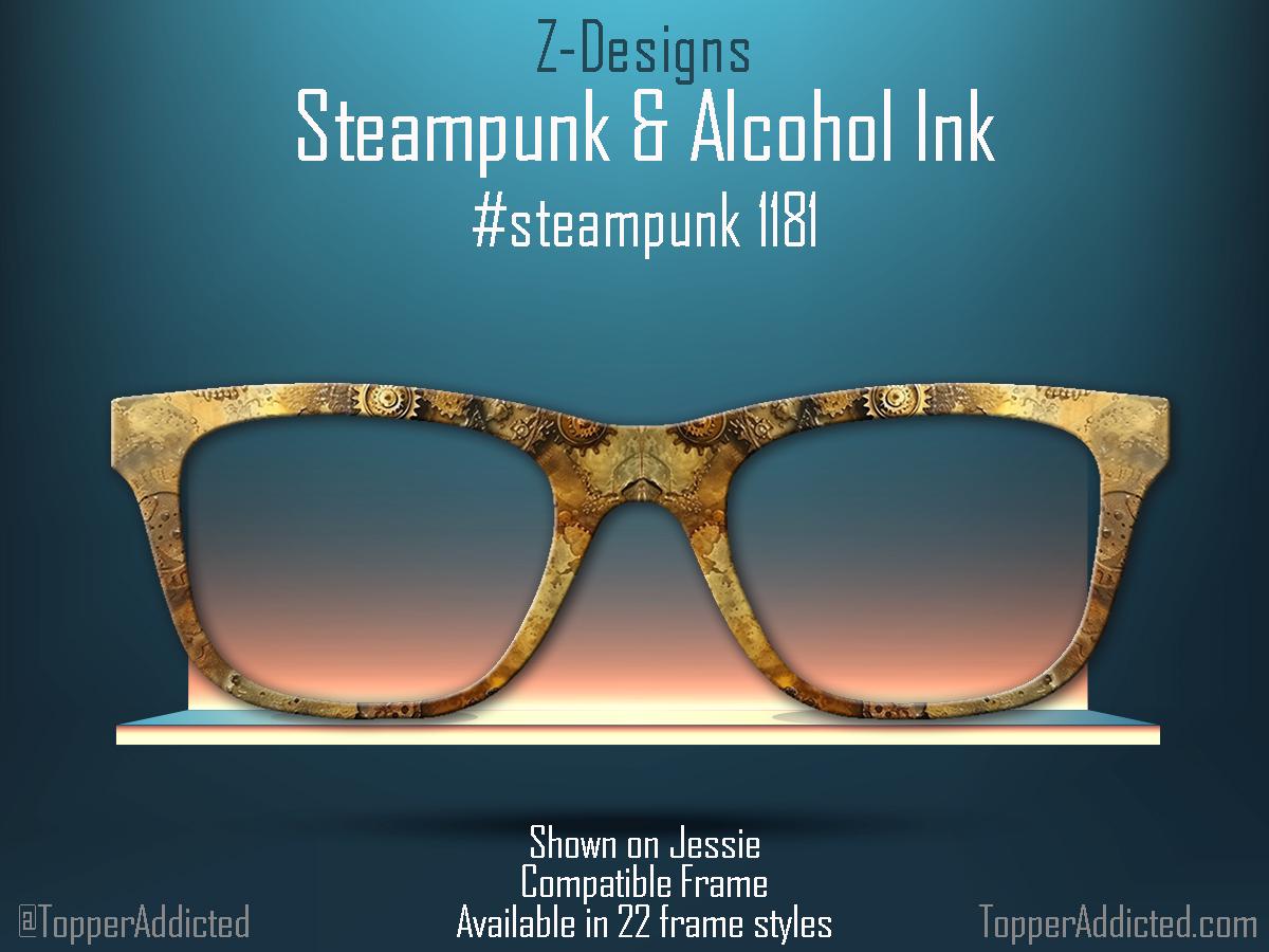 Steampunk Alcohol Ink Metal Magnetic Topper for Pair Eyewear all metal sublimation print toppers - top frames with FAST delivery
