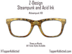 Steampunk Alcohol Ink Metal Magnetic Topper for Pair Eyewear all metal sublimation print toppers - top frames with FAST delivery