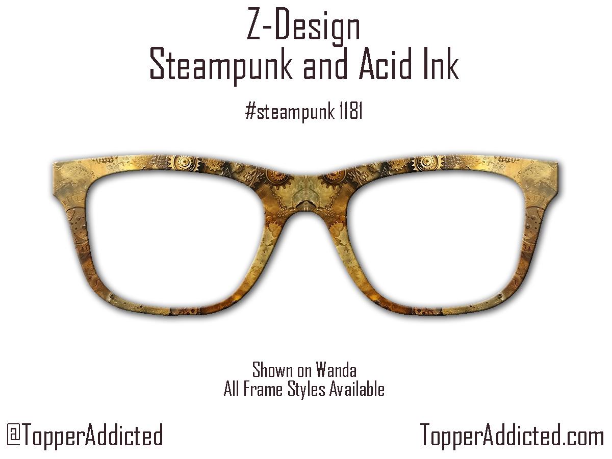 Steampunk Alcohol Ink Metal Magnetic Topper for Pair Eyewear all metal sublimation print toppers - top frames with FAST delivery