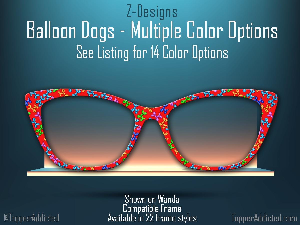 Colorful Balloon Dogs with 14 color options Metal Magnetic Topper for Pair Eyewear FAST delivery
