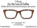 Coffee Bean Heart Print Metal Topper for Pair Eyewear