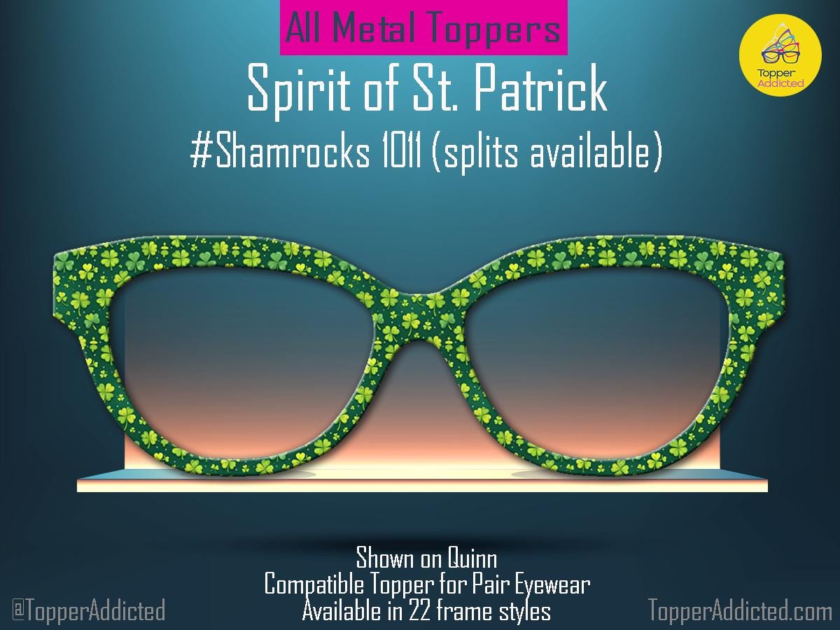 Shamrock Glasses Topper for Pair Eyewear – St. Patrick’s Day Metal Topper
