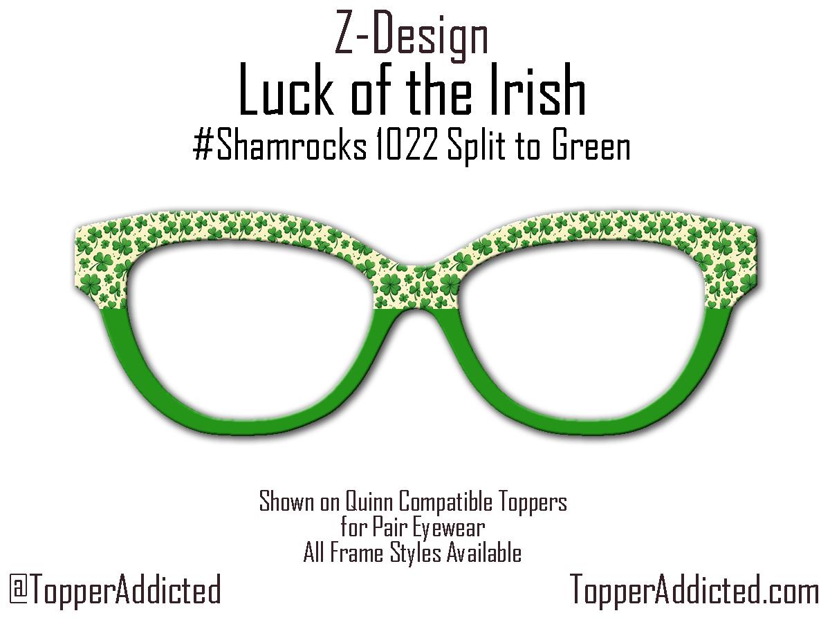 Luck of the Irish - Shamrock Glasses Topper for Pair Eyewear | St. Patrick’s Day Split Green Metal Topper | All Frame Styles & Kirwanda