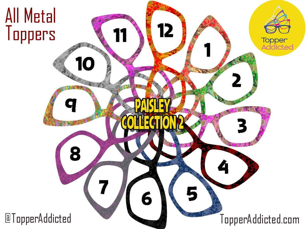 Paisley Collection of Metal Magnetic Toppers for Pair Eyewear | 12 Unique Patterns | All Styles | Fast Shipping.