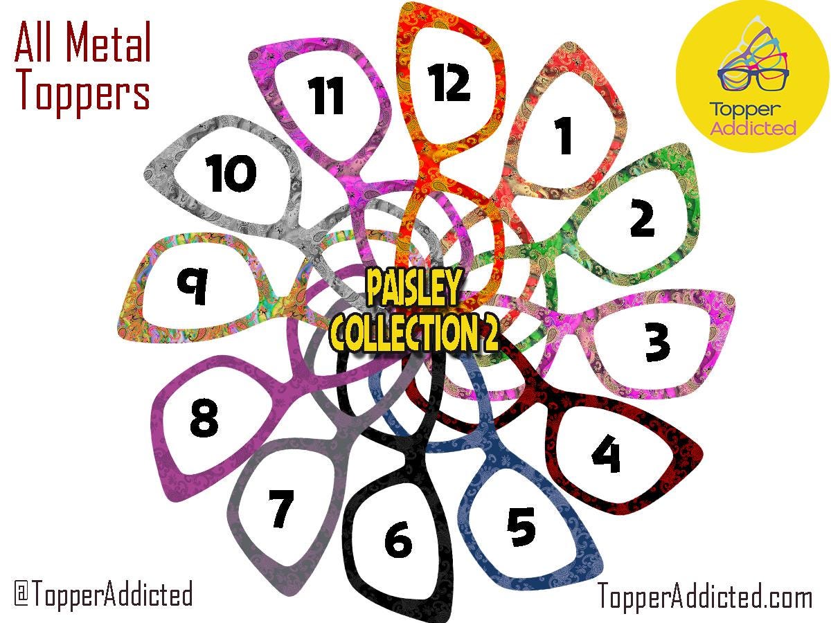 Paisley Collection of Metal Magnetic Toppers for Pair Eyewear | 12 Unique Patterns | All Styles | Fast Shipping.