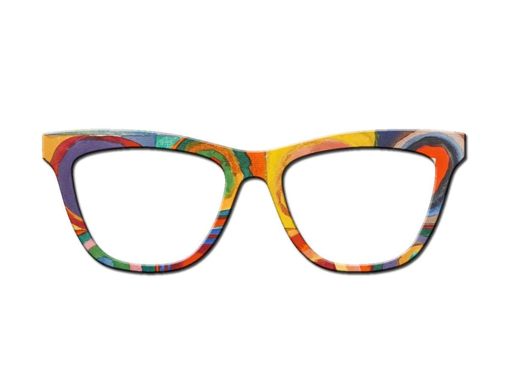 Classic Abstract Art Magnetic Topper for Pair Eyewear - Kandinsky Color Study Squares with Concentric Circles - Bright and Fun toppers