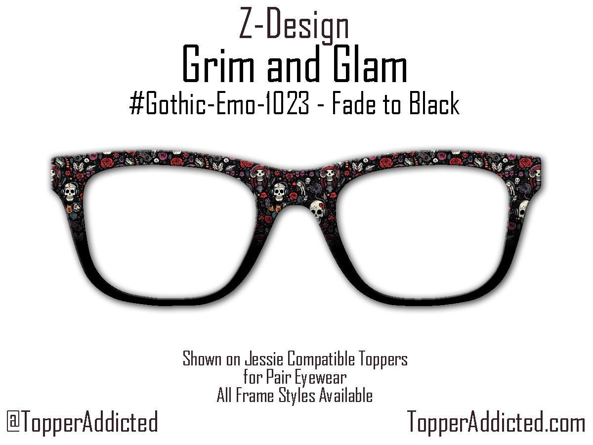 Grim & Glam – Gothic Skull and Roses Magnetic Topper for Pair Eyewear - All Styles - Metal Toppers - Fast Shipping New Top Frames
