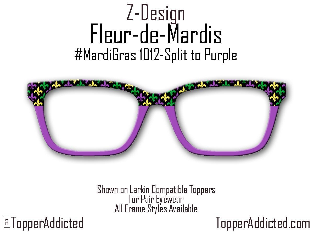 Fleur De Lis Mardi Gras Pair Eyewear Topper