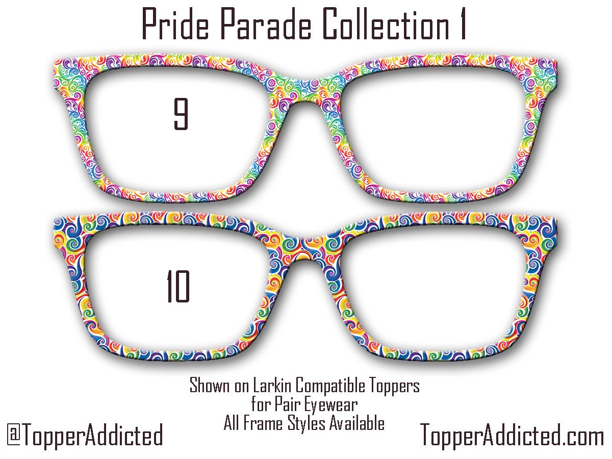 Pride Parade Collection of Metal Magnetic Toppers for Pair Eyewear | 12 Unique Patterns | All Styles | Fast Shipping. LGBTQ+ Rainbows