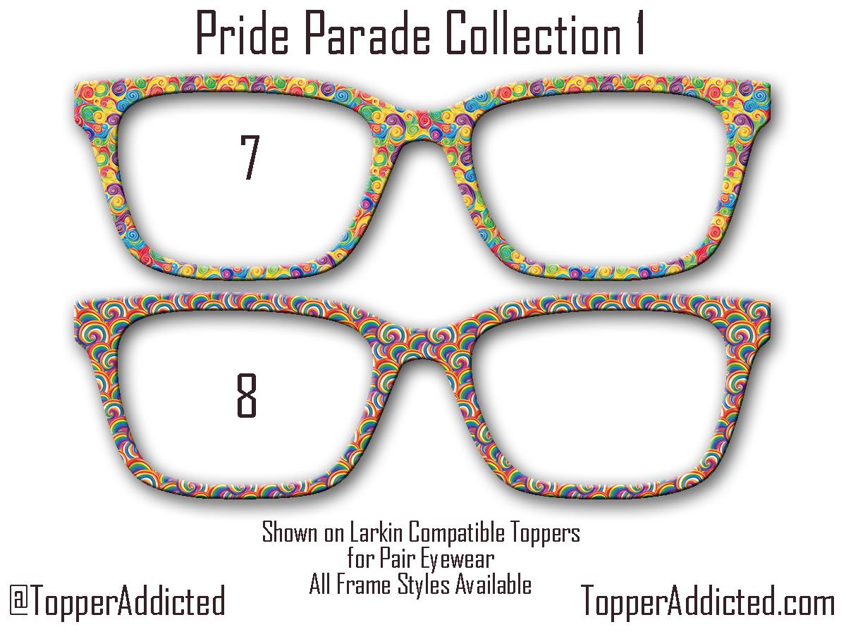 Pride Parade Collection of Metal Magnetic Toppers for Pair Eyewear | 12 Unique Patterns | All Styles | Fast Shipping. LGBTQ+ Rainbows