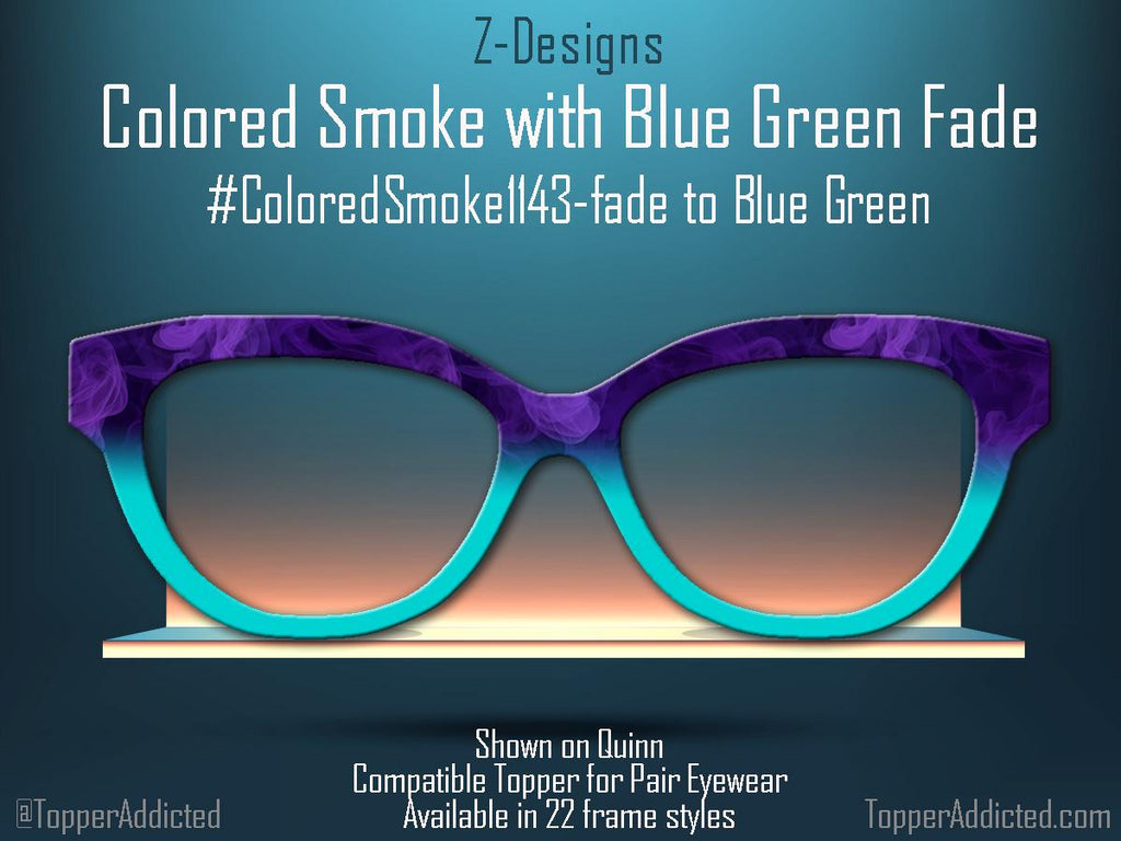 Purple colored smoke with a fade to blue green for Pair Eyewear Compatible Magnetic Toppers - Metal Topper