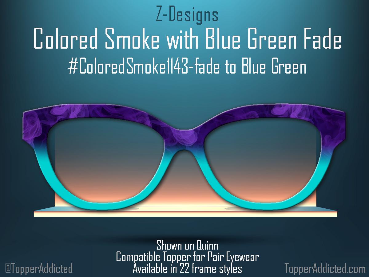 Purple colored smoke with a fade to blue green for Pair Eyewear Compatible Magnetic Toppers - Metal Topper