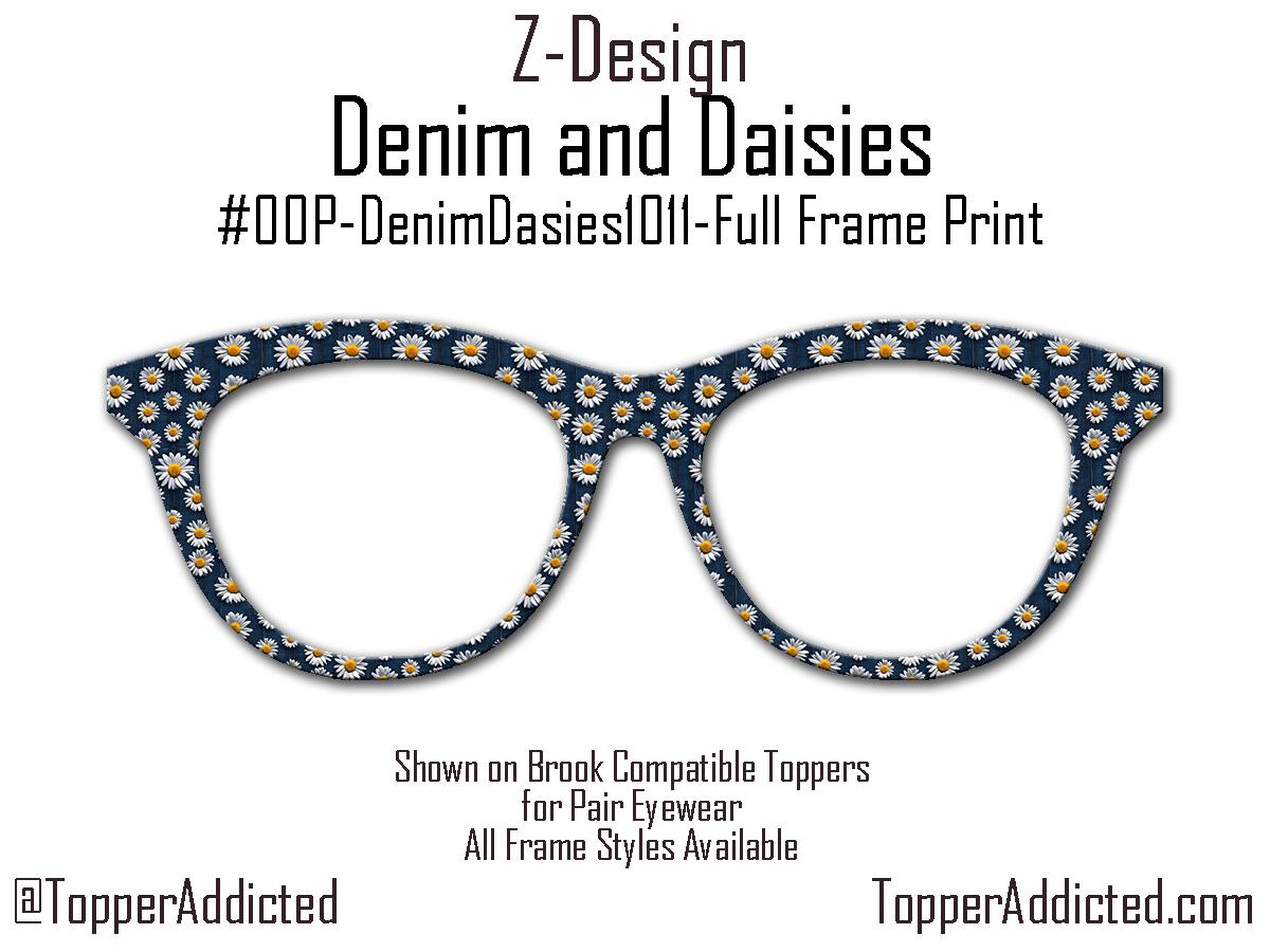 Denim and Daisies Metal Topper for Pair Eyewear | Floral Glasses Top Frames | Customizable Split & Fade Options with FAST shipping.