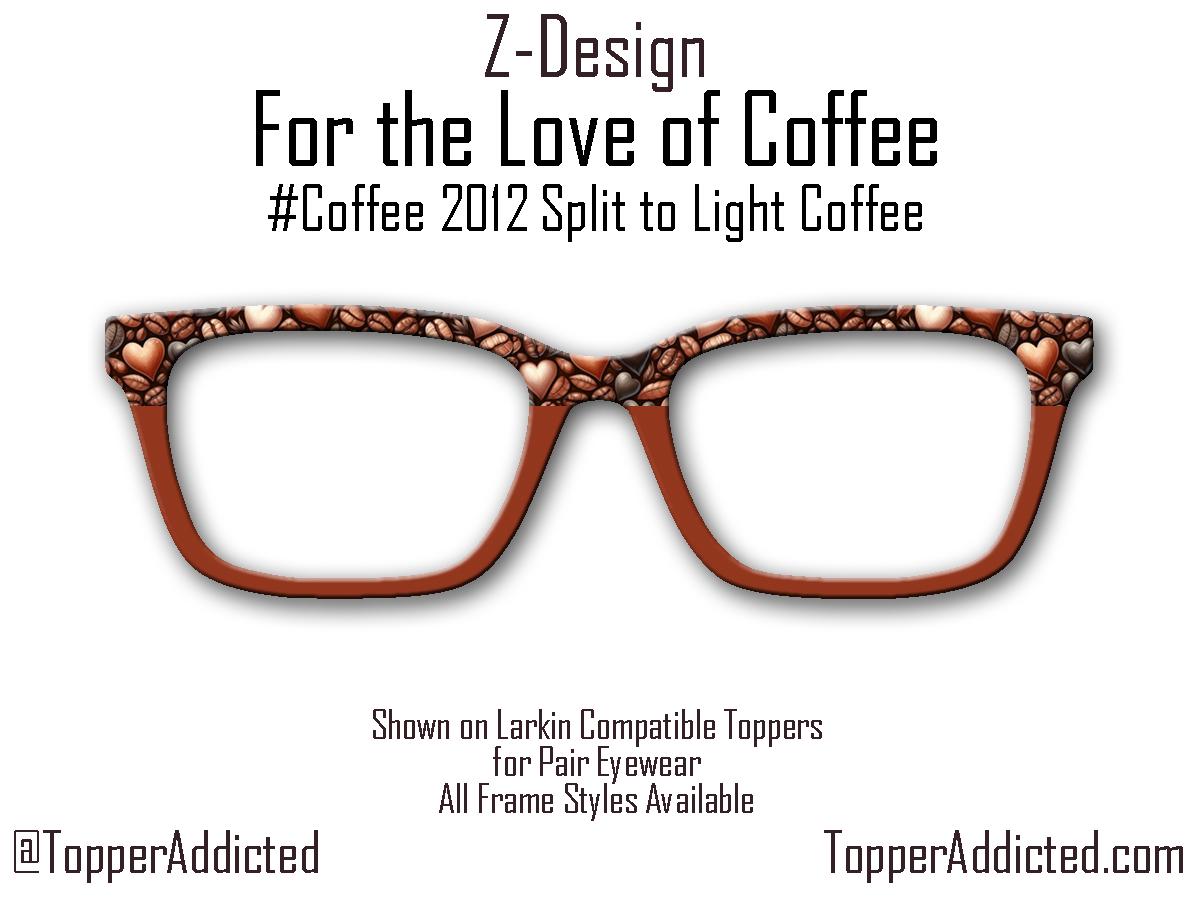 Coffee Bean Heart Print Metal Topper for Pair Eyewear