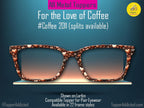 Coffee Bean Heart Print Metal Topper for Pair Eyewear