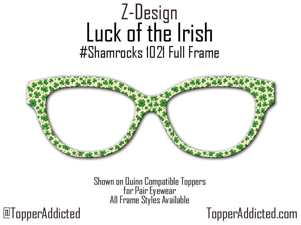 Luck of the Irish - Shamrock Glasses Topper for Pair Eyewear | St. Patrick’s Day Split Green Metal Topper | All Frame Styles & Kirwanda