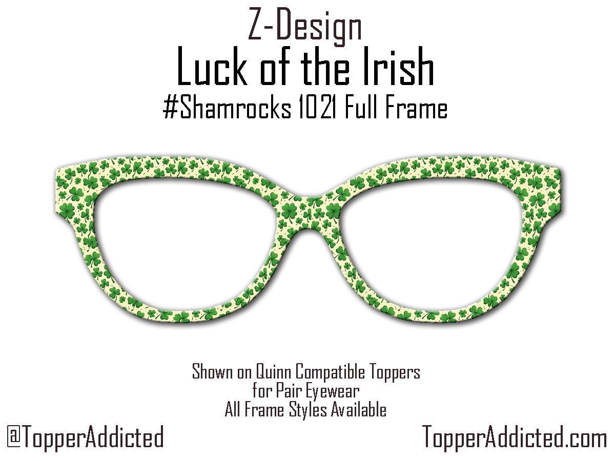 Luck of the Irish - Shamrock Glasses Topper for Pair Eyewear | St. Patrick’s Day Split Green Metal Topper | All Frame Styles & Kirwanda