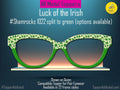 Luck of the Irish - Shamrock Glasses Topper for Pair Eyewear | St. Patrick’s Day Split Green Metal Topper | All Frame Styles & Kirwanda