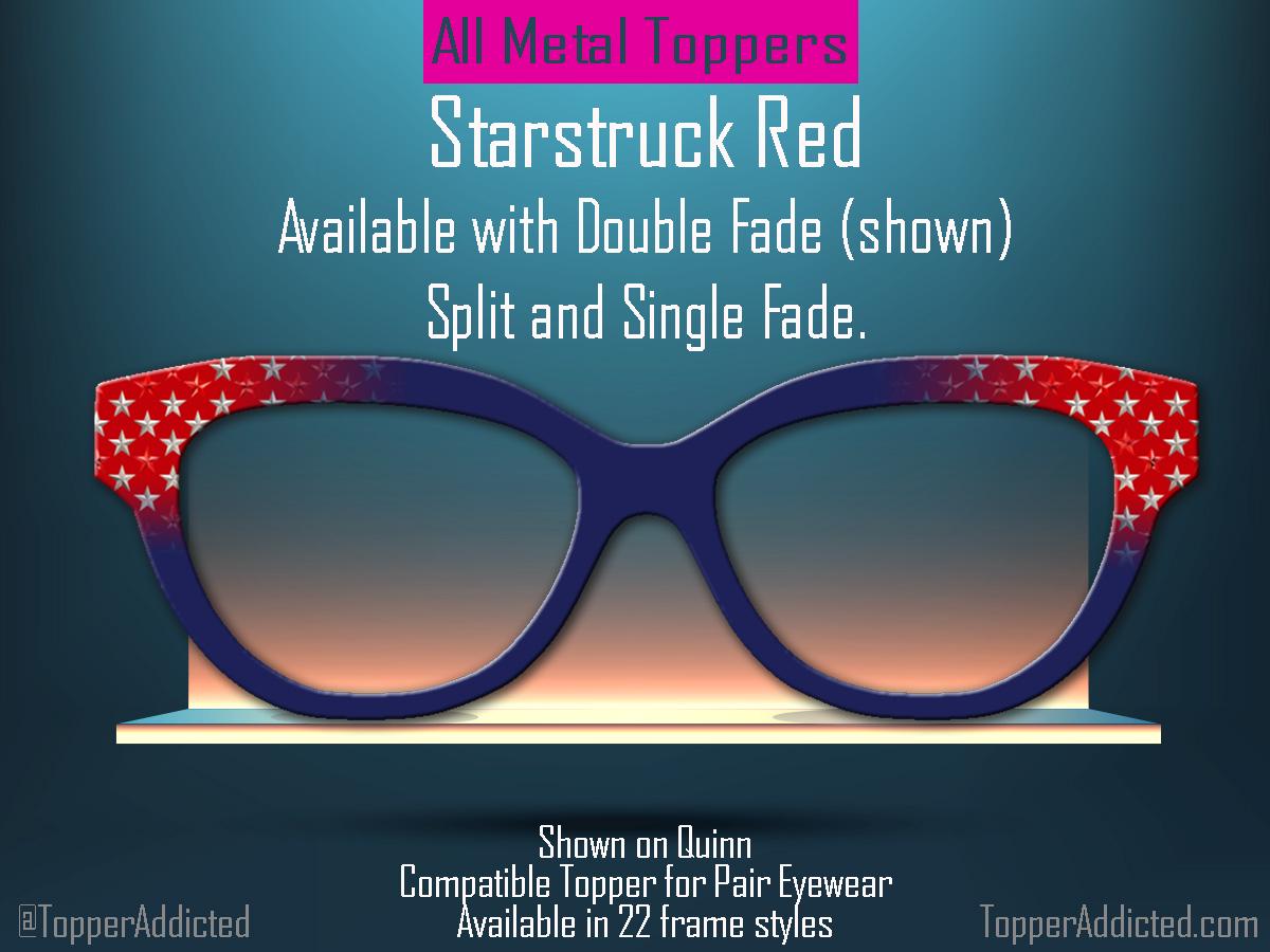 Red Starstruck Magnetic Metal Topper | Compatible with Pair Eyewear | Stars and Blue | Ships in 3 Business Days or less
