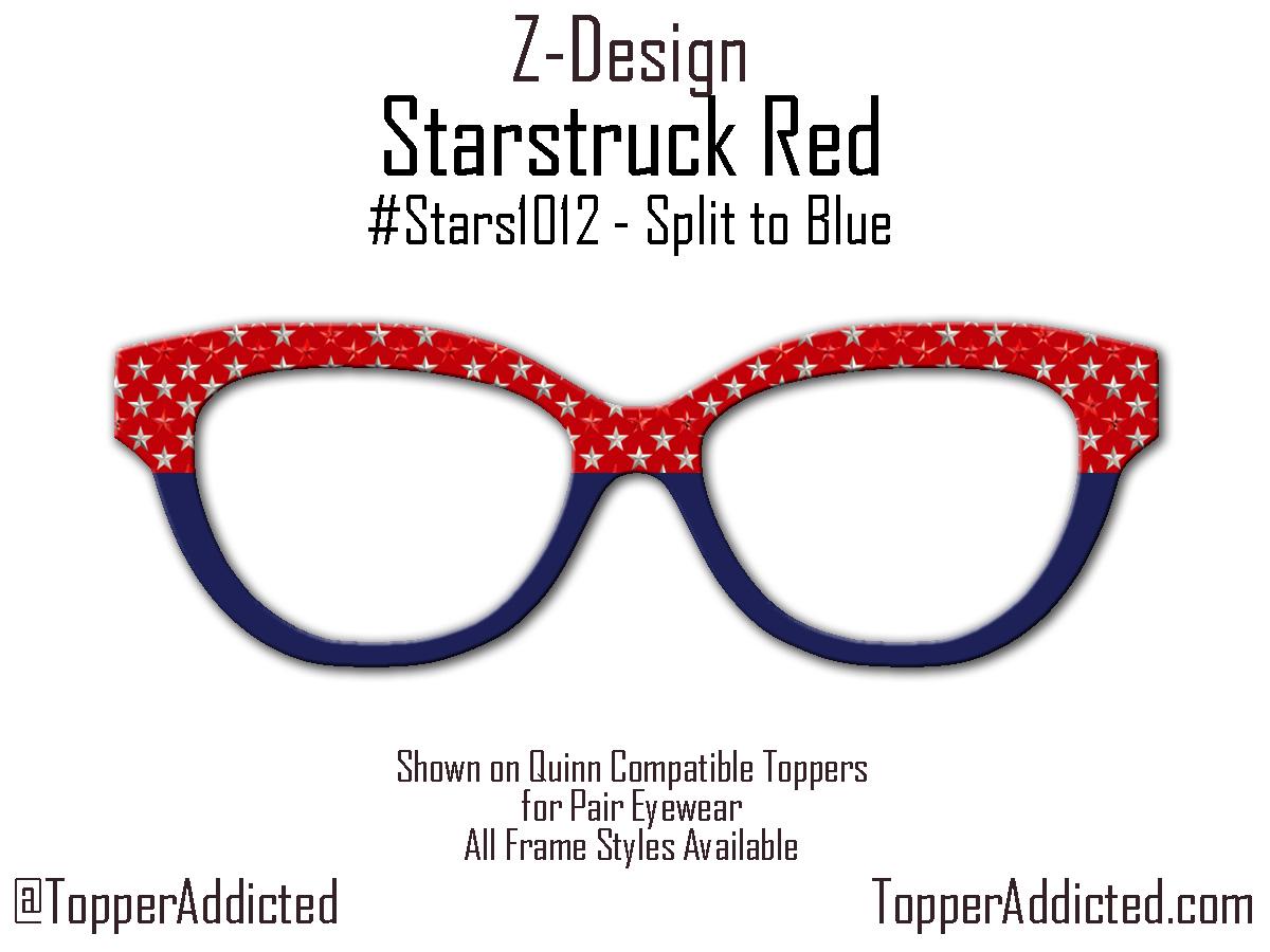 Red Starstruck Magnetic Metal Topper | Compatible with Pair Eyewear | Stars and Blue | Ships in 3 Business Days or less