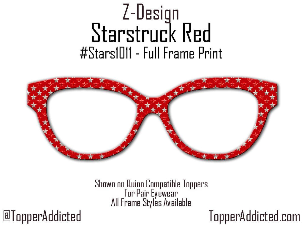 Red Starstruck Magnetic Metal Topper | Compatible with Pair Eyewear | Stars and Blue | Ships in 3 Business Days or less