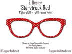 Red Starstruck Magnetic Metal Topper | Compatible with Pair Eyewear | Stars and Blue | Ships in 3 Business Days or less