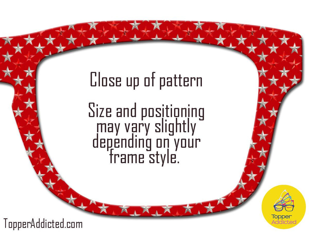 Red Starstruck Magnetic Metal Topper | Compatible with Pair Eyewear | Stars and Blue | Ships in 3 Business Days or less