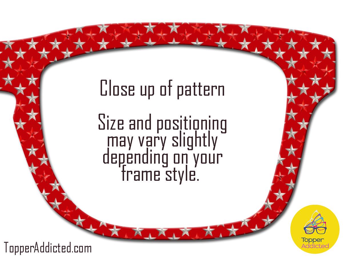 Red Starstruck Magnetic Metal Topper | Compatible with Pair Eyewear | Stars and Blue | Ships in 3 Business Days or less