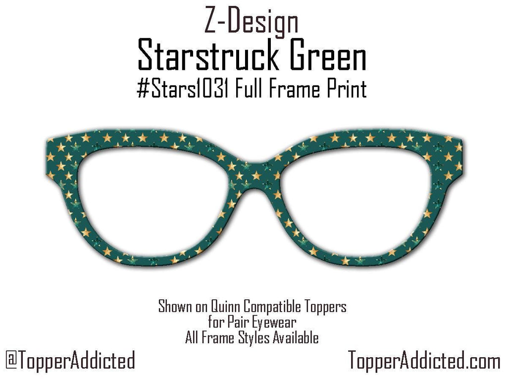 Green Starstruck Magnetic Metal Topper | Compatible with Pair Eyewear | Ships in 3 Business Days or less | All 30+ Top Frame Styles Avail.