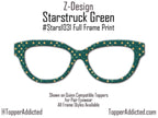 Green Starstruck Magnetic Metal Topper | Compatible with Pair Eyewear | Ships in 3 Business Days or less | All 30+ Top Frame Styles Avail.