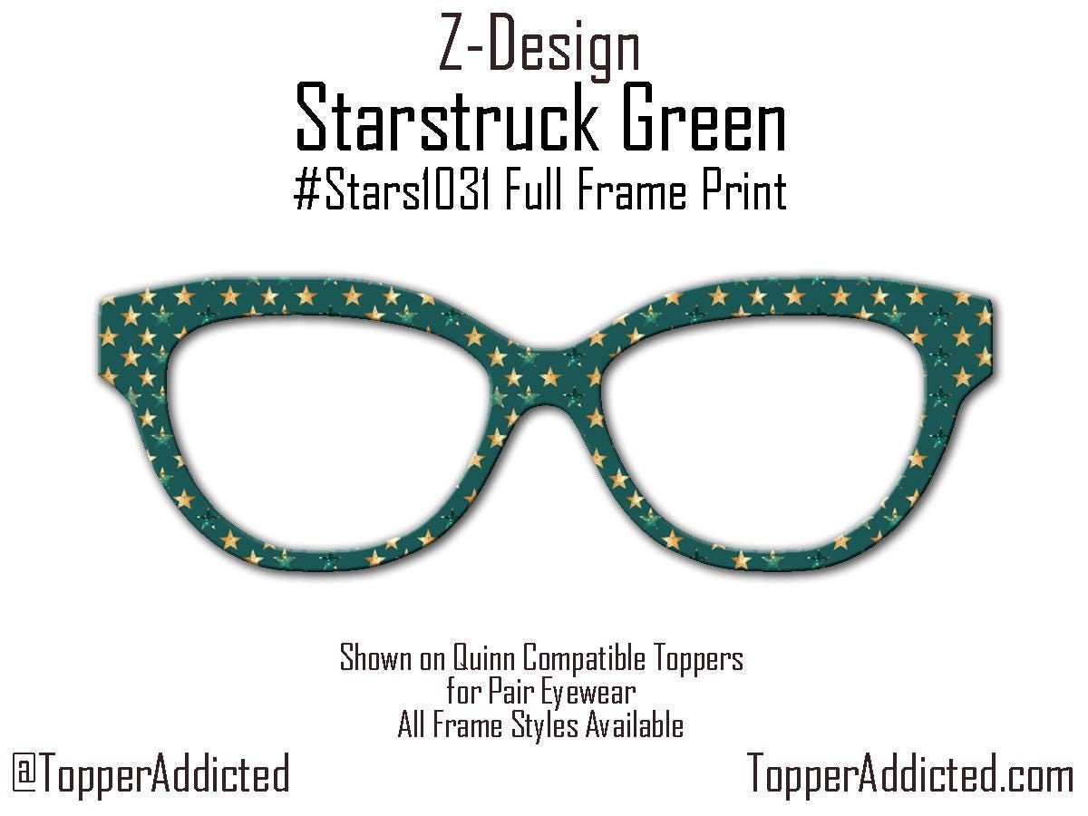 Green Starstruck Magnetic Metal Topper | Compatible with Pair Eyewear | Ships in 3 Business Days or less | All 30+ Top Frame Styles Avail.