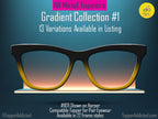 Gradient Metal Magnetic Glasses Toppers – 13 Styles – Subtle to Bold Colors – Everyday & Formal Wear – Pair Eyewear Top Frame Compatible