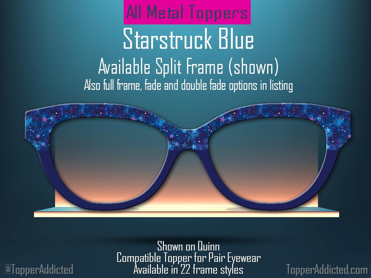 Cosmic Blue Starstruck Magnetic Metal Topper | Compatible with Pair Eyewear | Ships FAST