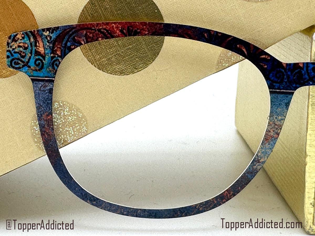 Distressed Copper Patina Print with Border for Pair Eyewear Compatible Magnetic Toppers - Metal Topper
