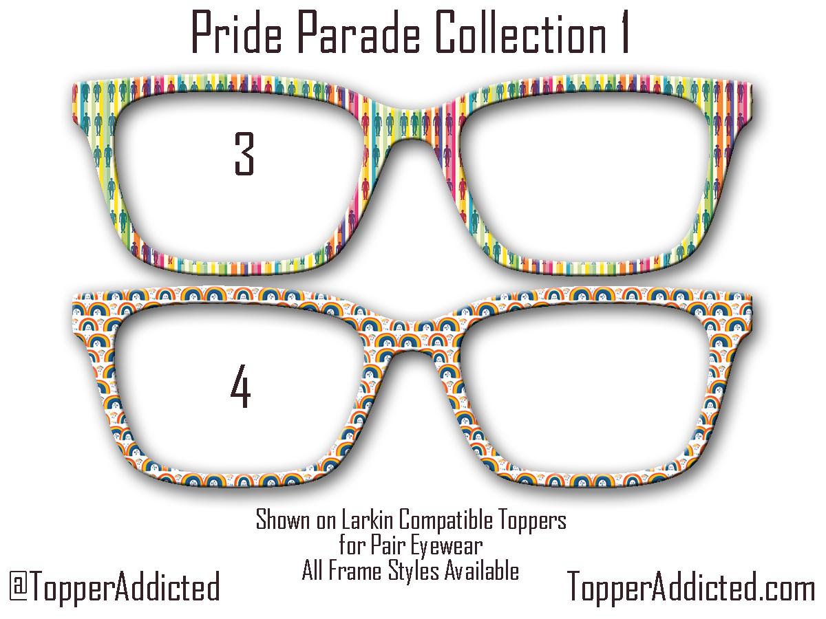 Pride Parade Collection of Metal Magnetic Toppers for Pair Eyewear | 12 Unique Patterns | All Styles | Fast Shipping. LGBTQ+ Rainbows