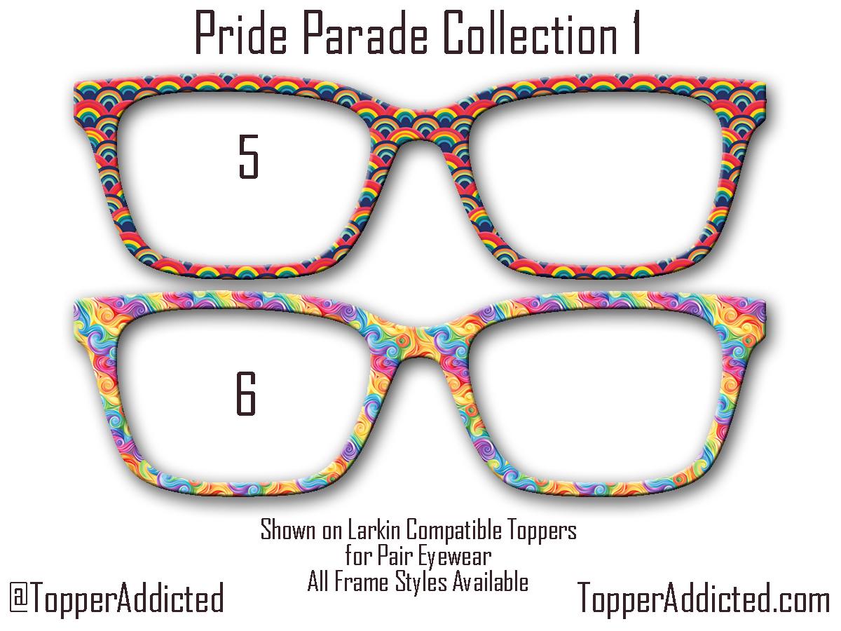 Pride Parade Collection of Metal Magnetic Toppers for Pair Eyewear | 12 Unique Patterns | All Styles | Fast Shipping. LGBTQ+ Rainbows