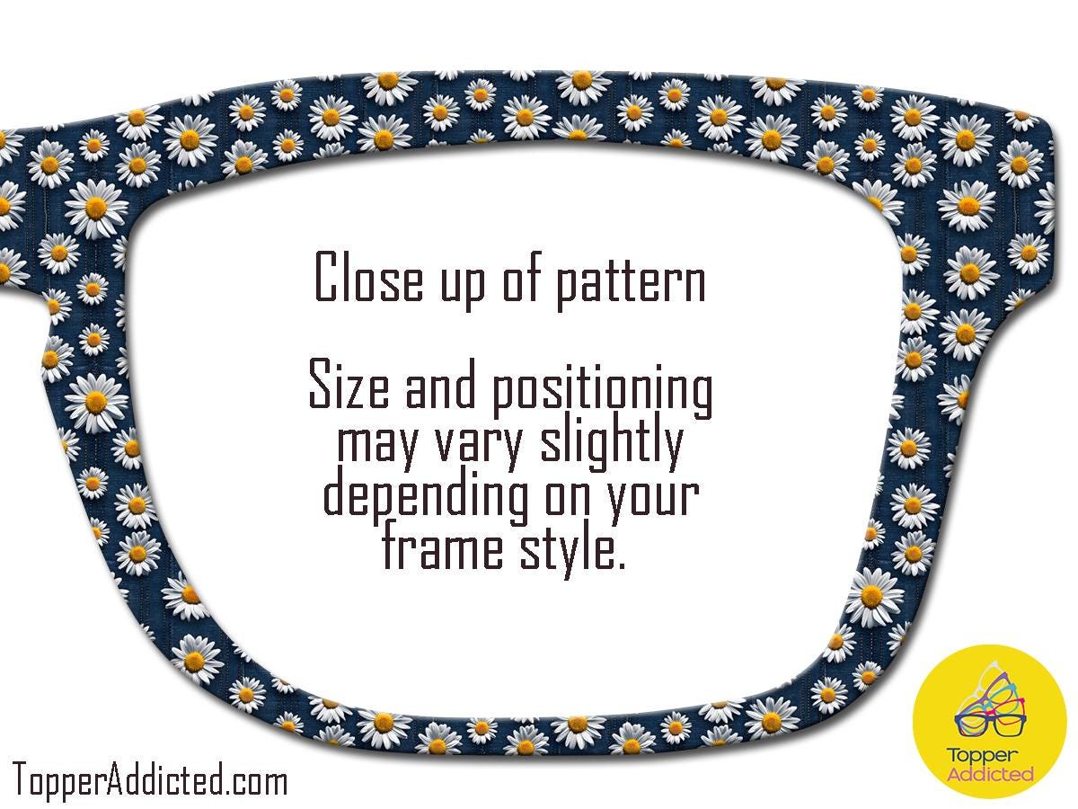 Denim and Daisies Metal Topper for Pair Eyewear | Floral Glasses Top Frames | Customizable Split & Fade Options with FAST shipping.