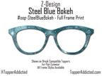 Steel Blue Bokeh Pair Eyewear Compatible Topper– Sparkling Night Sky Aesthetic with Blue Light Bokeh Effect. Strong Magnets. Fast Shipping.