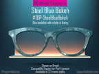 Steel Blue Bokeh Pair Eyewear Compatible Topper– Sparkling Night Sky Aesthetic with Blue Light Bokeh Effect. Strong Magnets. Fast Shipping.