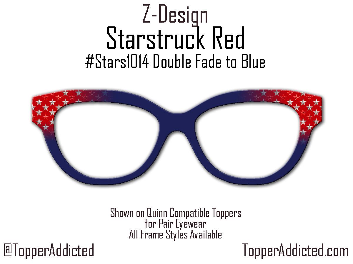 Red Starstruck Magnetic Metal Topper | Compatible with Pair Eyewear | Stars and Blue | Ships in 3 Business Days or less