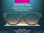 Green Starstruck Magnetic Metal Topper | Compatible with Pair Eyewear | Ships in 3 Business Days or less | All 30+ Top Frame Styles Avail.