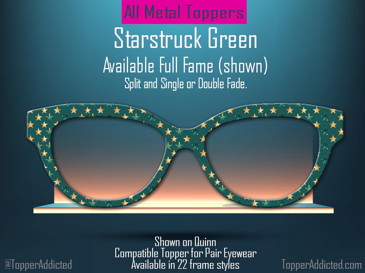 Green Starstruck Magnetic Metal Topper | Compatible with Pair Eyewear | Ships in 3 Business Days or less | All 30+ Top Frame Styles Avail.