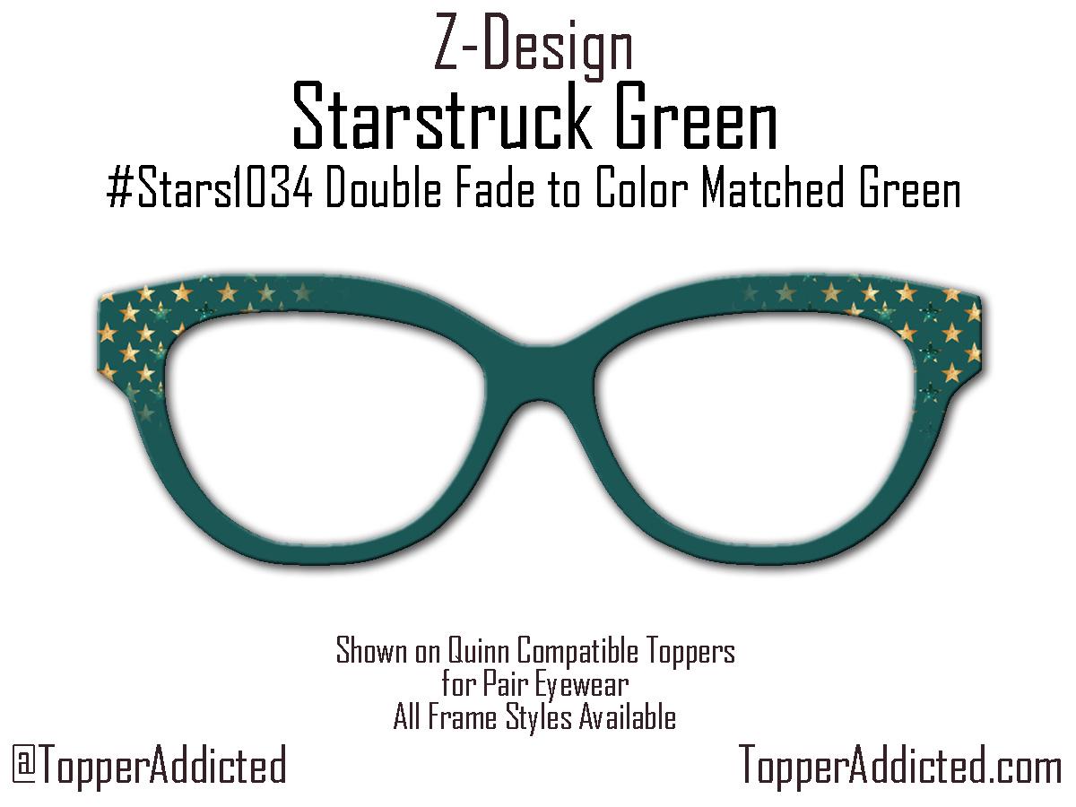 Green Starstruck Magnetic Metal Topper | Compatible with Pair Eyewear | Ships in 3 Business Days or less | All 30+ Top Frame Styles Avail.